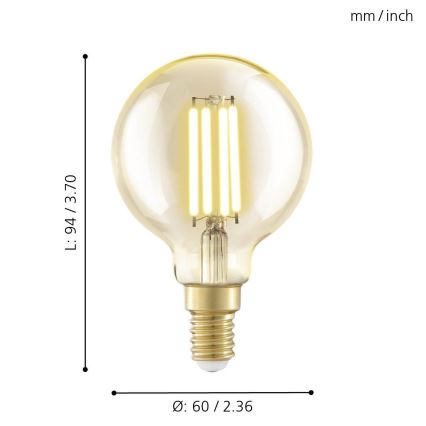 Lâmpada LED VINTAGE E14/4W/230V 2200K - Eglo