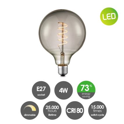 Lâmpada LED Dimável VINTAGE EDISON G125 E27/4W/230V 2200K