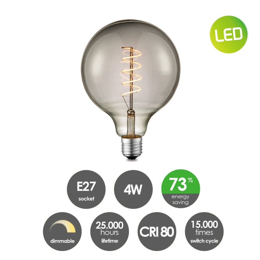 Lâmpada LED Dimável VINTAGE EDISON G125 E27/4W/230V 2200K