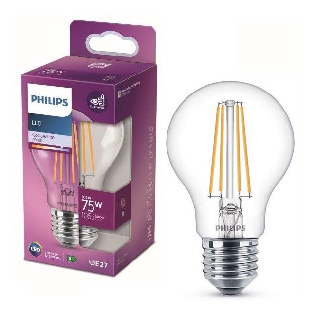 Lâmpada LED VINTAGE Philips A60 E27/8,5W/230V 4000K