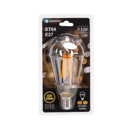 Lâmpada LED VINTAGE ST64 E27/12W/230V 2200K - Aigostar