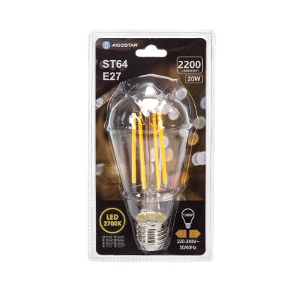 Lâmpada LED Vintage ST64 E27/20W/230V 2700K - Aigostar