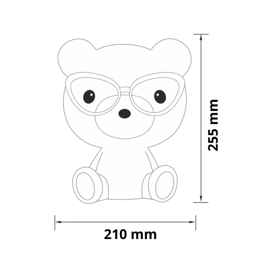 Lâmpada noturna de criança fosca LED LED/2,5W urso rosa