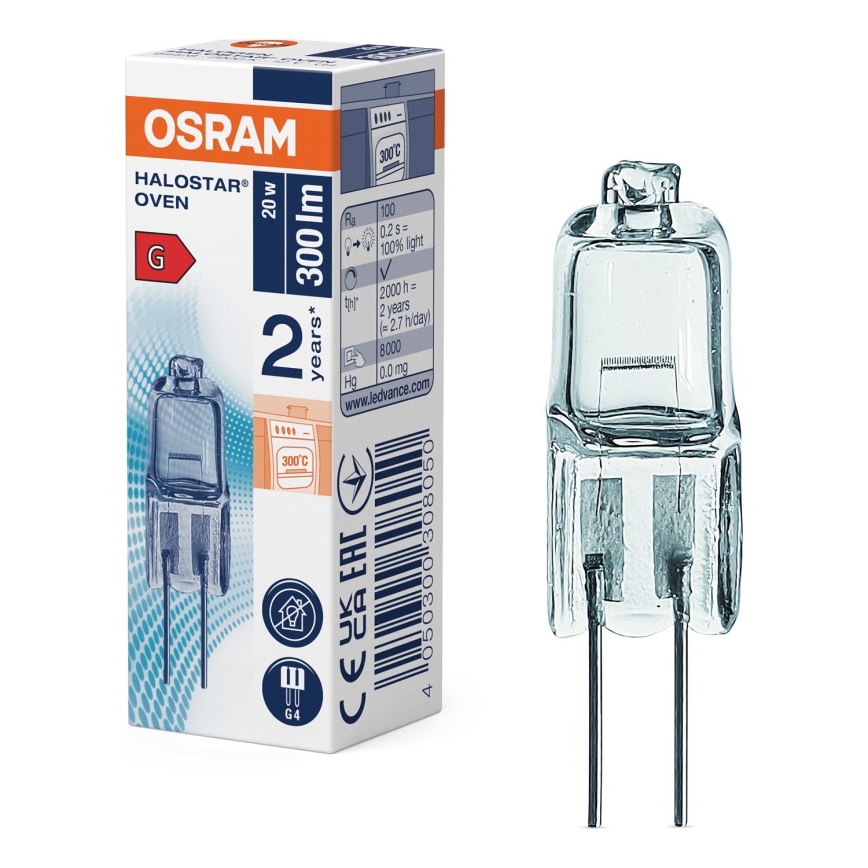 Lâmpada para forno HALOSTAR G4/20W/12V 2700K - Osram