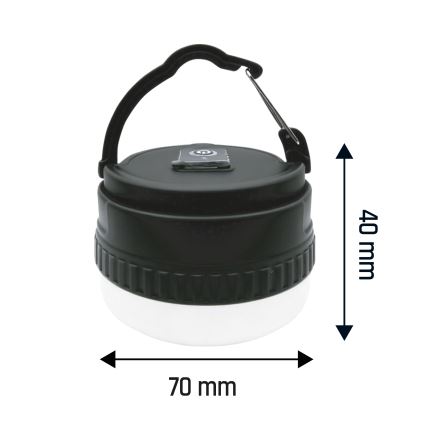 Lâmpada portátil recarregável LED LUMINA POCKET LED/5V 500 mAh preta