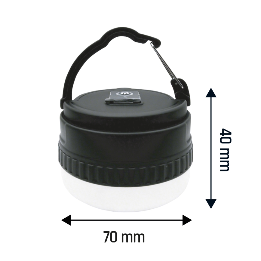 Lâmpada portátil recarregável LED LUMINA POCKET LED/5V 500 mAh preta