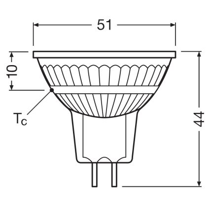 Lâmpada refletora LED dimerizável MR16 GU5,3/5,3W/12V 4000K 36° IRC 97 - Ledvance