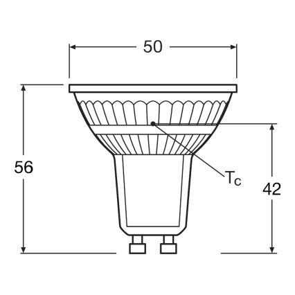 Lâmpada refletora LED PAR16 GU10/4,3W/230V 4000K 120° - Ledvance