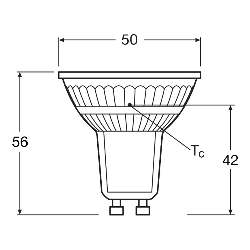 Lâmpada refletora LED PAR16 GU10/4,3W/230V 4000K 120° - Ledvance