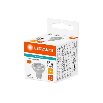 Lâmpada refletora LED PAR16 GU10/4,5W/230V 2700K 36° - Ledvance