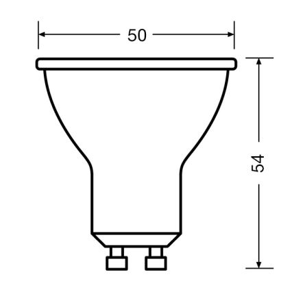 Lâmpada refletora LED PAR16 GU10/4,5W/230V 2700K 36° - Ledvance