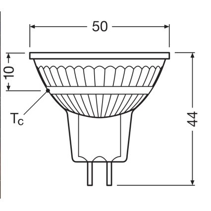 Lâmpada refletora LED dimerizável MR16 GU5,3/3,4W/12V 4000K 36° CRI 90 - Ledvance