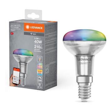 Lâmpada refletora LED RGBW regulável SMART+ R50 E14/3,3W/230V 2700-6500K Wi-Fi - Ledvance