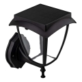 Lâmpada solar de parede LED/2W/3,7V 3000/6000K IP65 2200 mAh preta