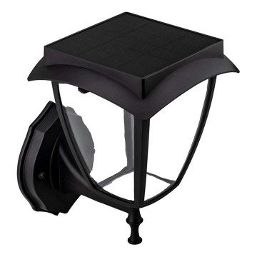 Lâmpada solar de parede LED/2W/3,7V 3000/6000K IP65 2200 mAh preta
