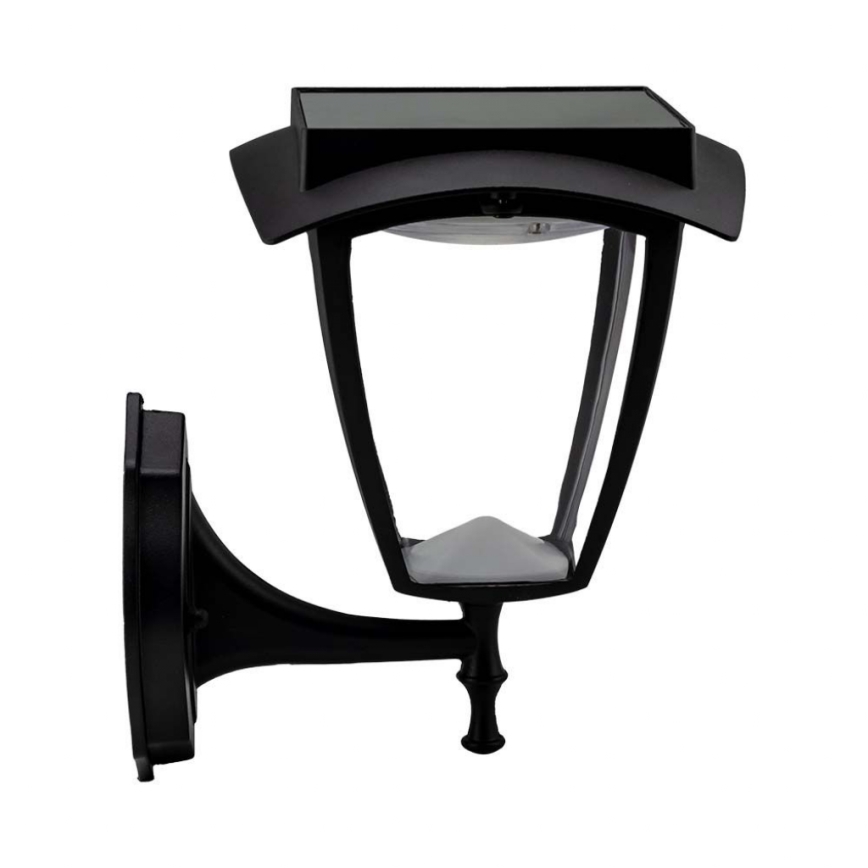 Lâmpada solar de parede LED/2W/3,7V 3000/6000K IP65 2200 mAh preta