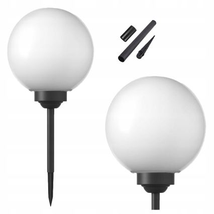 Lâmpada solar LED 1,2 V, 6500 K, 200 mAh, diâmetro 20 cm, IP44, branco/preto