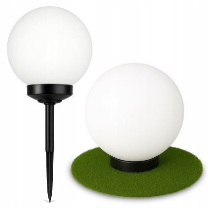 Lâmpada solar LED 1,2 V, 6500 K, 200 mAh, diâmetro 25 cm, IP44, branca/preta