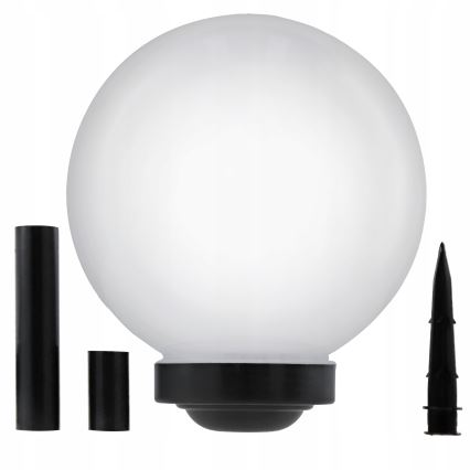 Lâmpada solar LED 1,2 V, 6500 K, 200 mAh, diâmetro 25 cm, IP44, branca/preta