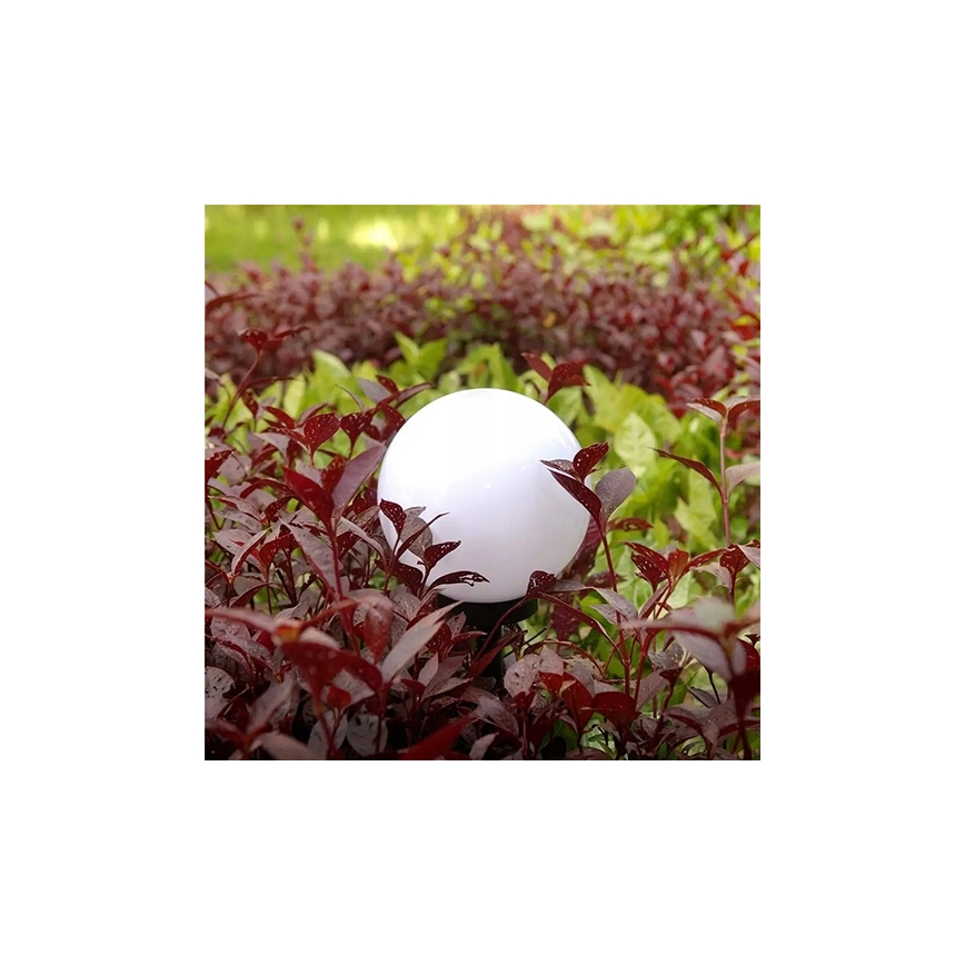 Lâmpada solar LED 1,2 V, 6500 K, 200 mAh, Ø 15 cm, IP44, branco/preto