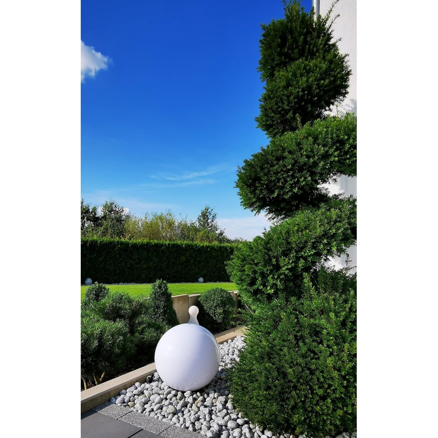 Lâmpada solar LED/1,2V 6500K 200 mAh Ø 30 cm IP44 branca/preta