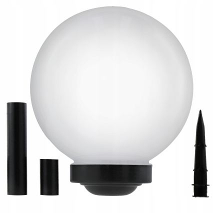 Lâmpada solar LED/1,2V 6500K 200 mAh Ø 30 cm IP44 branca/preta