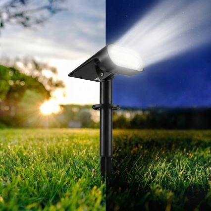 Lâmpada solar LED 2 em 1 LED/3,7V 1200 mAh IP54 preta