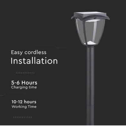 Lâmpada Solar LED LED/2W/230V 93 cm 3000/6000K IP65 2200 mAh
