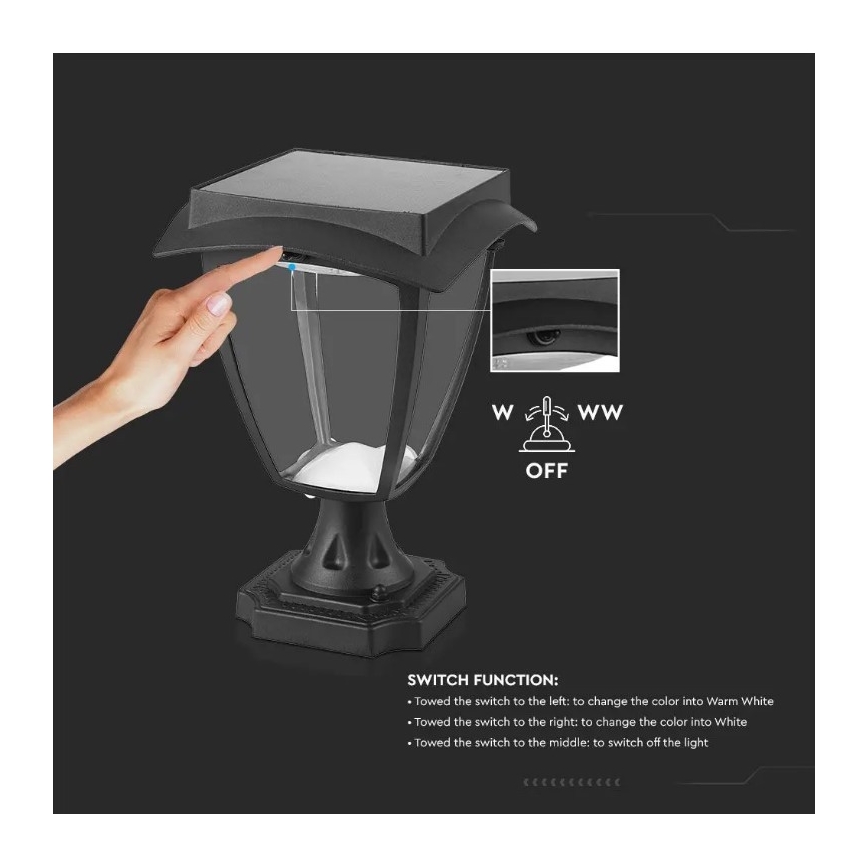 Lâmpada Solar LED LED/2W/3,7V 3000/6000K IP65 2200 mAh
