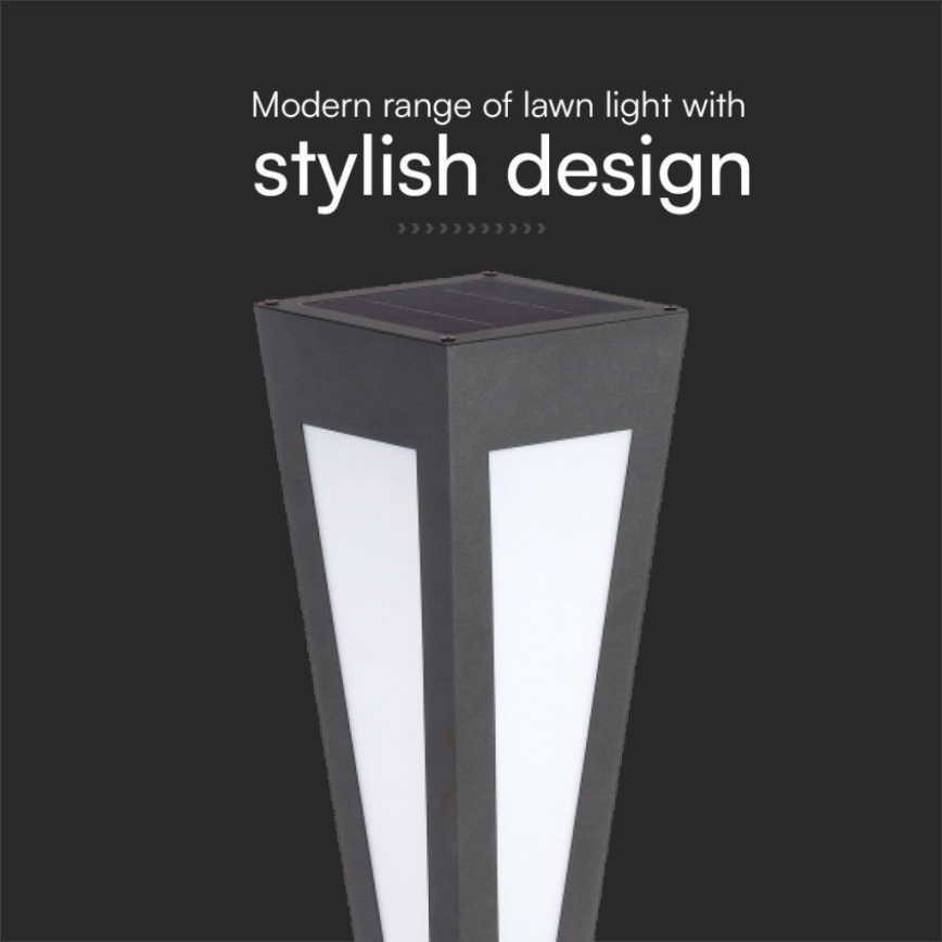 Lâmpada Solar LED LED/2W/3,7V IP65 3000K 2600 mAh preta + controlo remoto