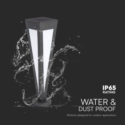 Lâmpada Solar LED LED/2W/3,7V IP65 3000K 2600 mAh preta + controlo remoto