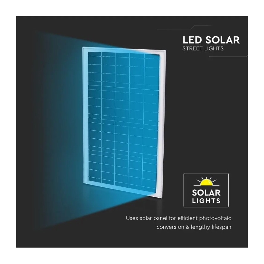 Luminária solar de rua LED dimmerizável LED/50W/6,4V 6000K IP65 50000 mAh + controlo remoto