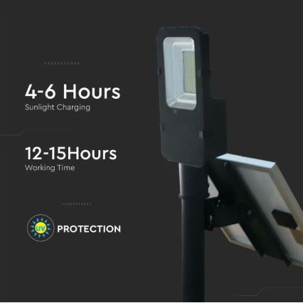 Luminária solar de rua LED dimmerizável LED/50W/6,4V 6000K IP65 50000 mAh + controlo remoto