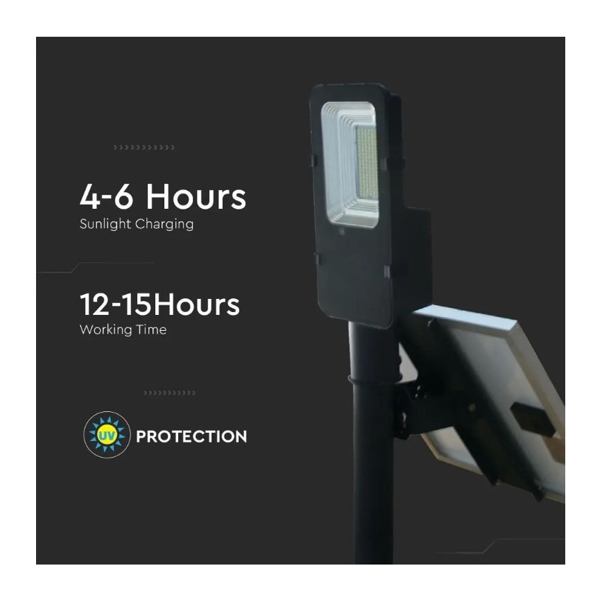 Luminária solar de rua LED dimmerizável LED/50W/6,4V 6000K IP65 50000 mAh + controlo remoto