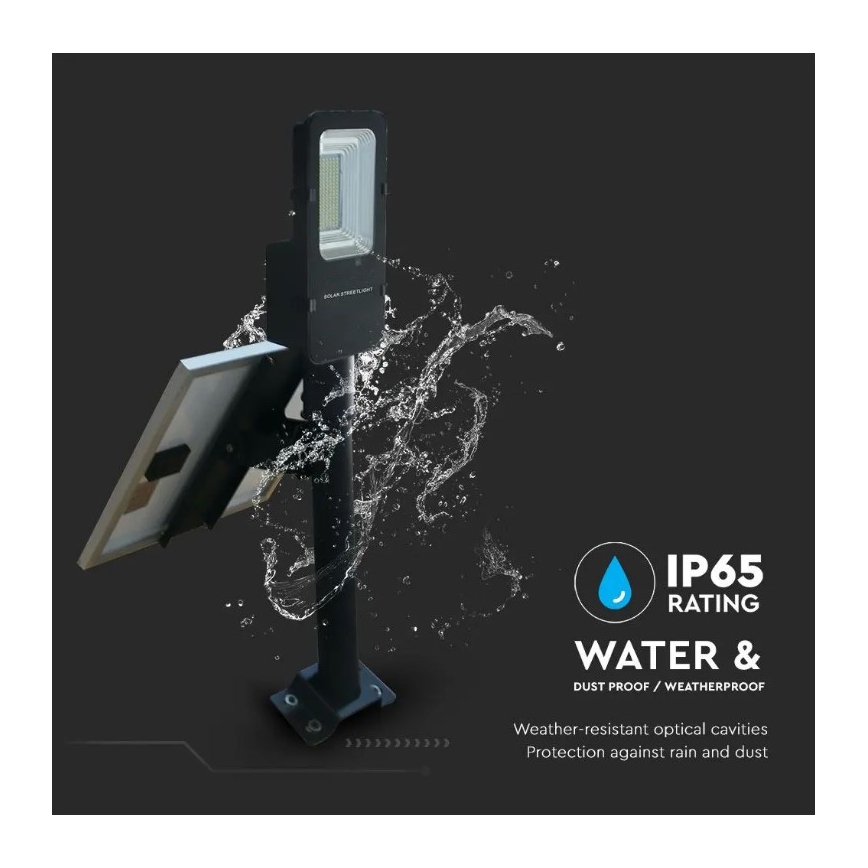 Luminária solar de rua LED dimmerizável LED/50W/6,4V 6000K IP65 50000 mAh + controlo remoto