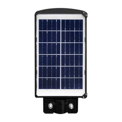 Luminária solar de rua LED regulável com sensor de movimento e crepúsculo LED/6W/3,2V 6000K IP65 5000 mAh preta + controlo remoto