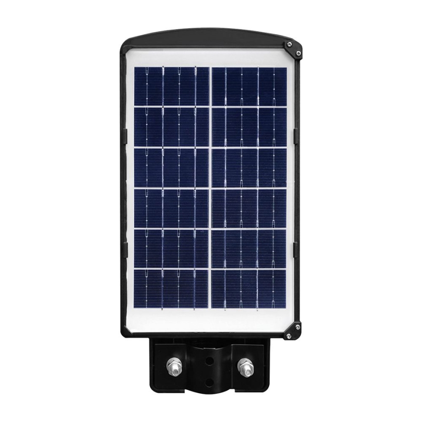 Luminária solar de rua LED regulável com sensor de movimento e crepúsculo LED/6W/3,2V 6000K IP65 5000 mAh preta + controlo remoto