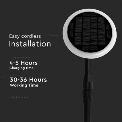 Lâmpada solar LED ajustável GARDEN LED/8W/5V 60-129 cm 4000K IP65 2000 mAh