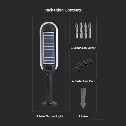 Lâmpada solar LED com sensor BOLLARD LED/5W/5,5V 70 cm 4000K IP65 2000 mAh