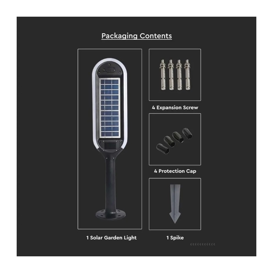 Lâmpada solar LED com sensor BOLLARD LED/5W/5,5V 70 cm 4000K IP65 2000 mAh