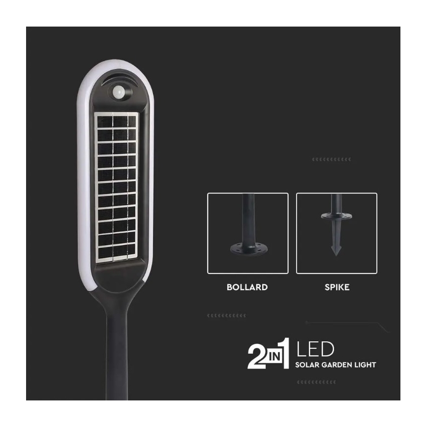 Lâmpada solar LED com sensor BOLLARD LED/5W/5,5V 70 cm 4000K IP65 2000 mAh