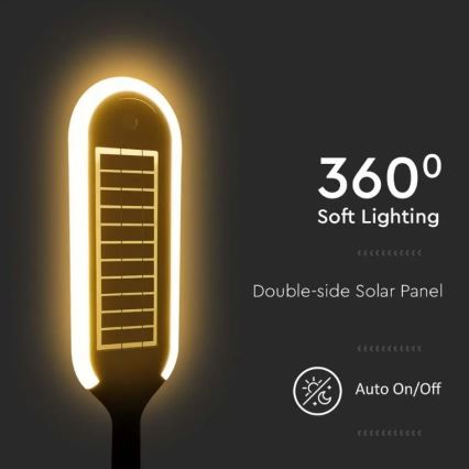 Lâmpada solar LED com sensor BOLLARD LED/5W/5,5V 70 cm 4000K IP65 2000 mAh