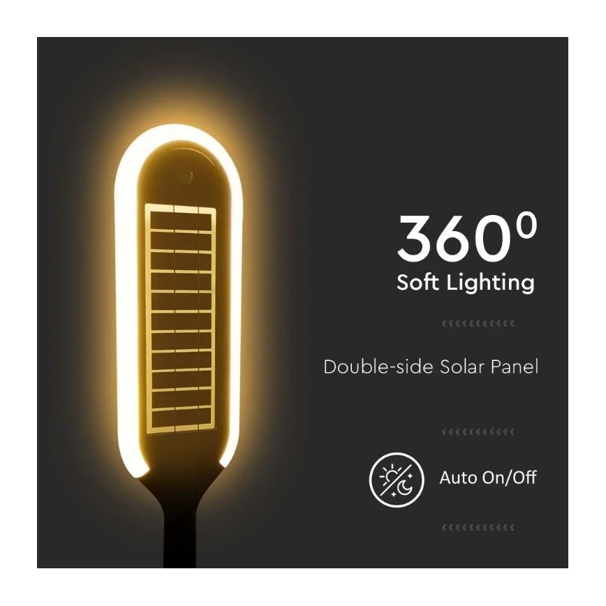 Lâmpada solar LED com sensor BOLLARD LED/5W/5,5V 70 cm 4000K IP65 2000 mAh