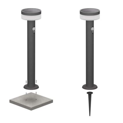 Lâmpada Solar LED com sensor LED/2W/3,7V 1200 mAh IP44 50 cm