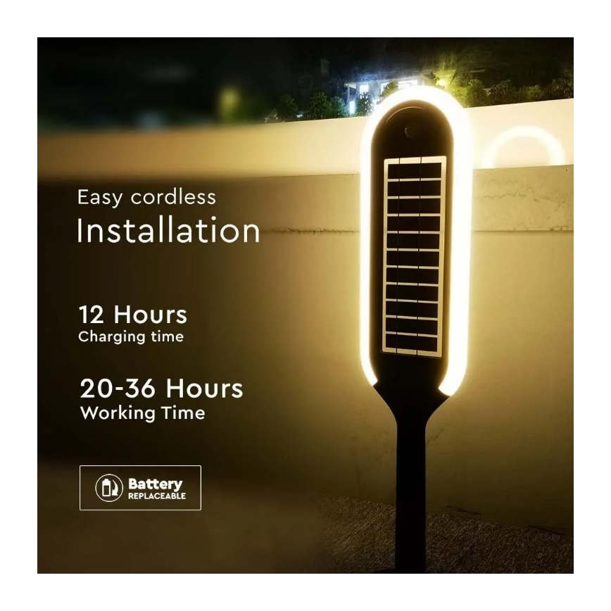 Lâmpada Solar LED com sensor BOLLARD LED/5W/5,5V 70 cm 3000K IP65 2000 mAh