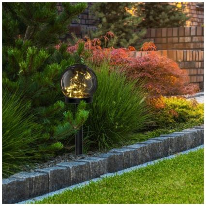 Lâmpada solar LED com sensor GLEAM LED/1,2V 3000K IP44 40 mAh fumê/preto