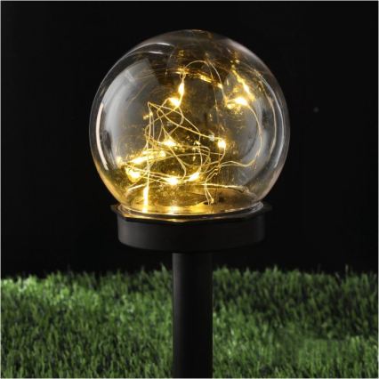 Lâmpada solar LED com sensor GLEAM LED/1,2V 3000K IP44 40 mAh transparente/preta