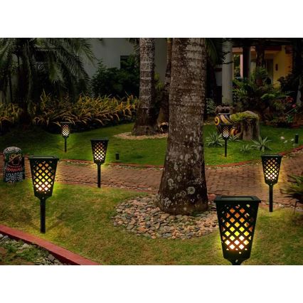 Lâmpada solar LED com sensor LED/0,6W/5,5V IP65 2000 mAh 107 cm preta