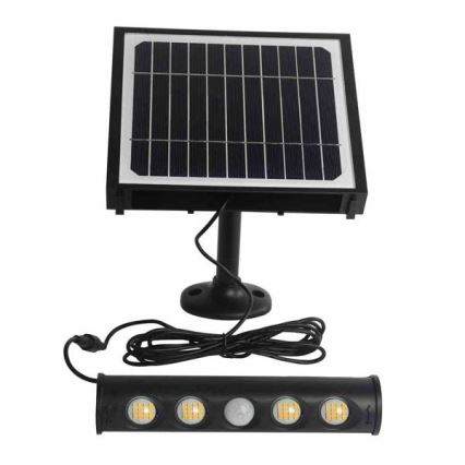 Luminária de parede solar LED com sensor de movimento e crepúsculo LED/8W/3,7V 4000 mAh 4000K IP65