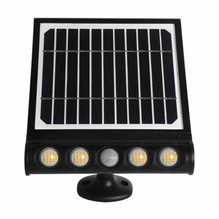 Luminária de parede solar LED com sensor de movimento e crepúsculo LED/8W/3,7V 4000 mAh 4000K IP65